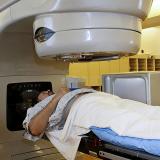 Patient undergoes radiation treatment