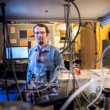 CU Boulder physicist Robert Karl in the lab