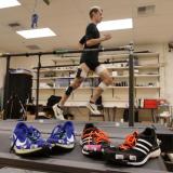 testing Nike 4% shoe on treadmill