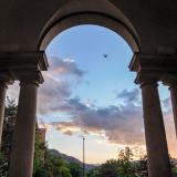 archway with pillars on campus