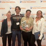 Some student members from the 2023 team pose during the Solar Decathlon Competition