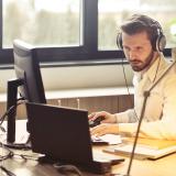 A man working at a desk