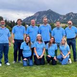 Team GHOST in front of the Boulder flatirons