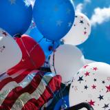 Red, white and blue balloons for Fourth of July