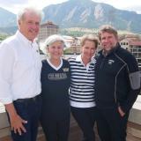 Lee Snyder, Char Snyder, Teri Trafton and Charlie Trafton at Folsom Field, where their story began