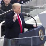 Donald Trump speaking at his 2017 inauguration. 