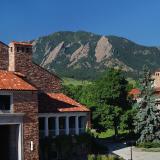 The UMC with the Flatirons in the background