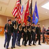 ROTC color guard presents the colors during the 2019 Veterans Day Ceremony 