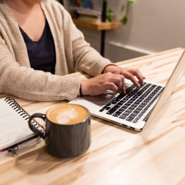 person working on a laptop