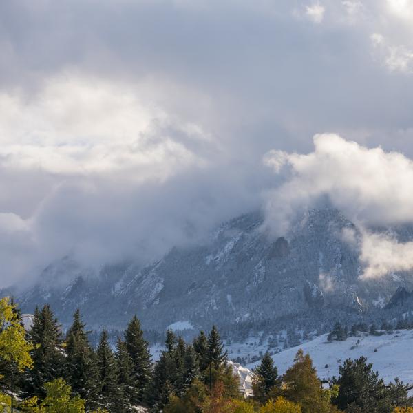 Snowy Flatirons