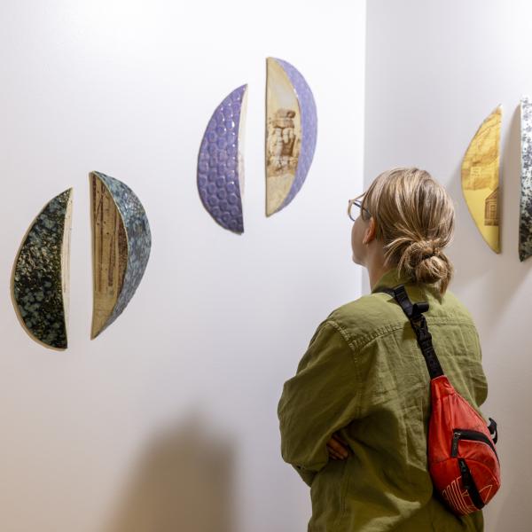 person viewing the Topophilia exhibit