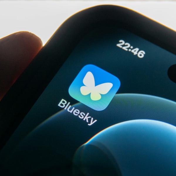 Bluesky app icon on an iPhone