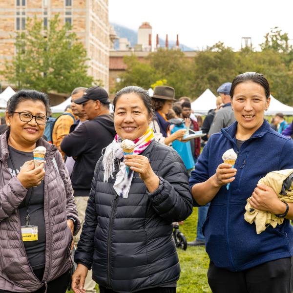campus community members at a health and wellness event