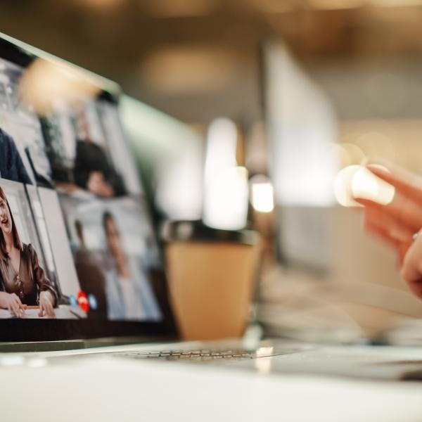 person in a virtual meeting