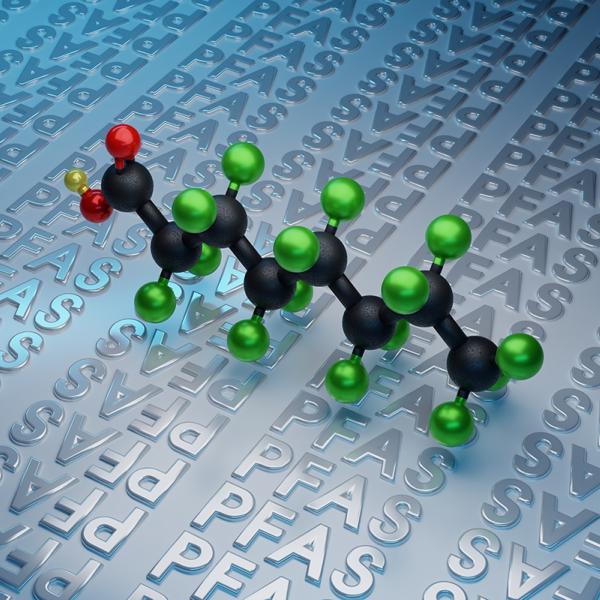 illustration of PFAS molecule
