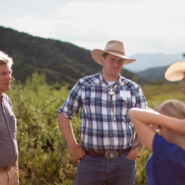 faculty members visit a multigenerational acequia outside Trinidad