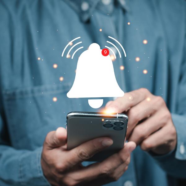 illustration of a mobile phone notification