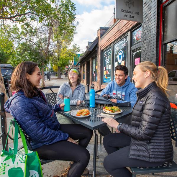 group of students eating at The Sink in Boulder