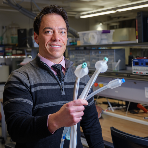Mark Rentschler in the lab