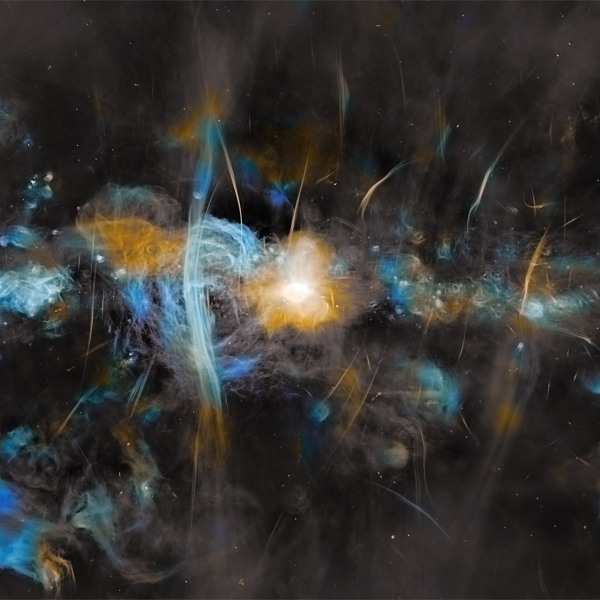 Image of the Milky Way Galaxy with a bright region at its center