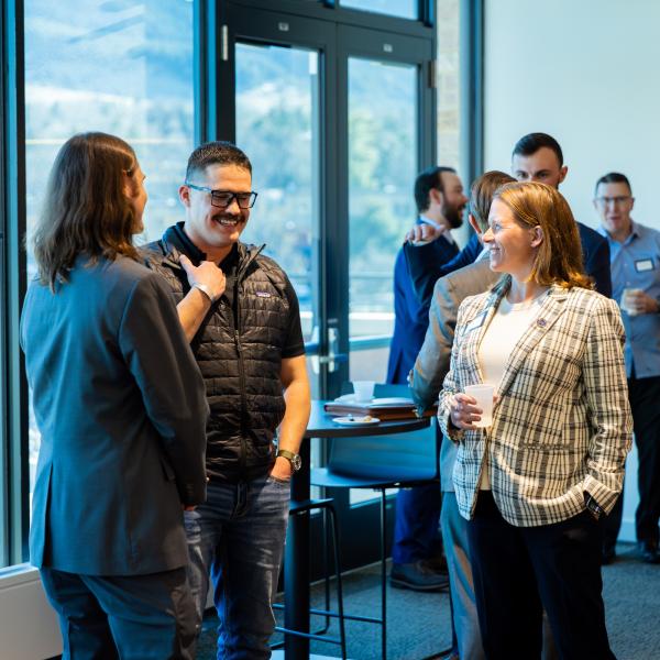 students at a networking night