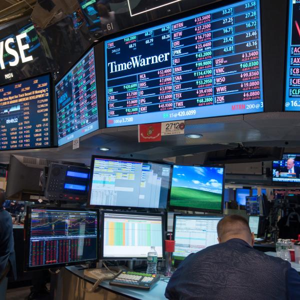The trading floor at the New York Stock Exchange.