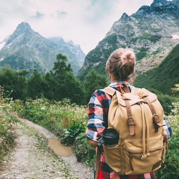 person on a hike