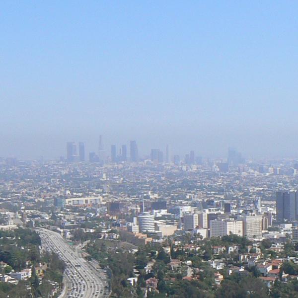 smog in LA skyline