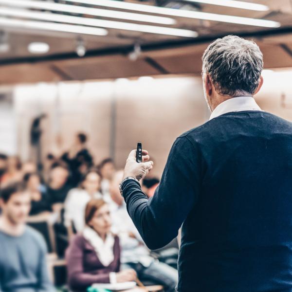 stock image of a lecture