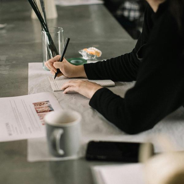 student studying