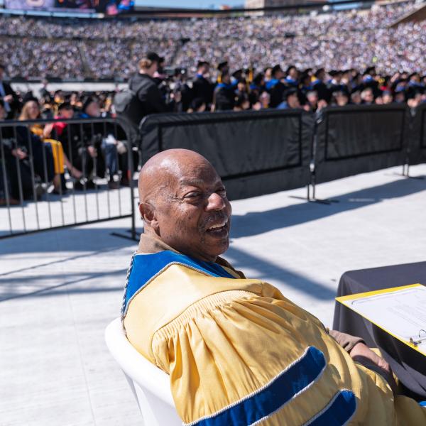 Alphonse Keasley during the commencement ceremony