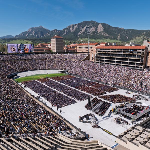 View of the entire Folsom Stadium during commencement
