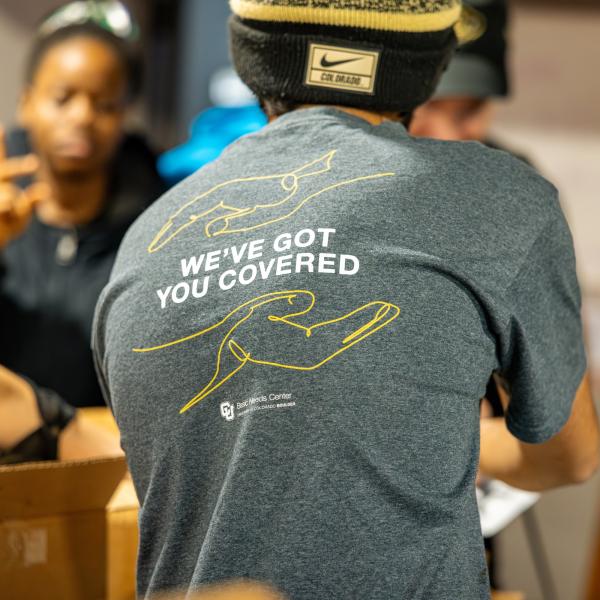 someone working in the mobile food pantry