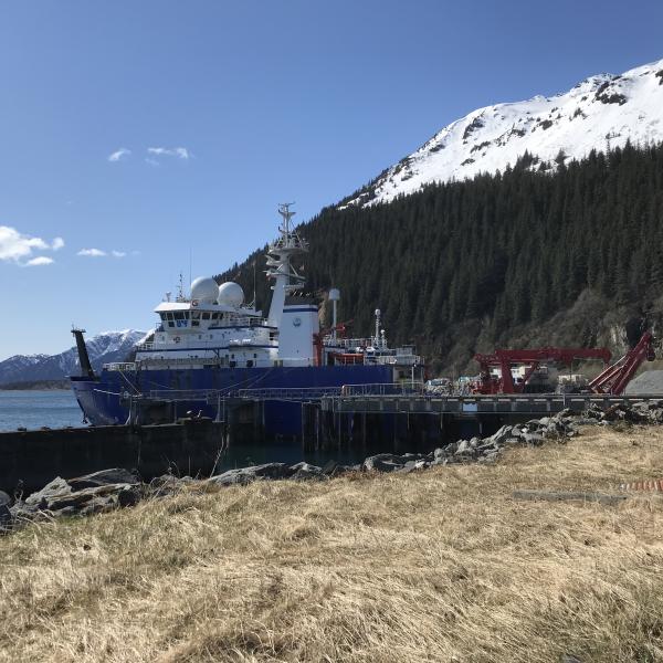 RV Sikuliaq in port in Seward, Alaska