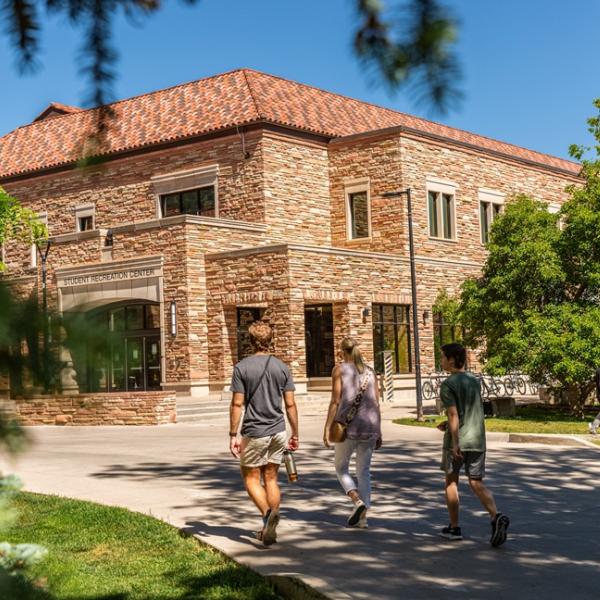 students on campus during summer