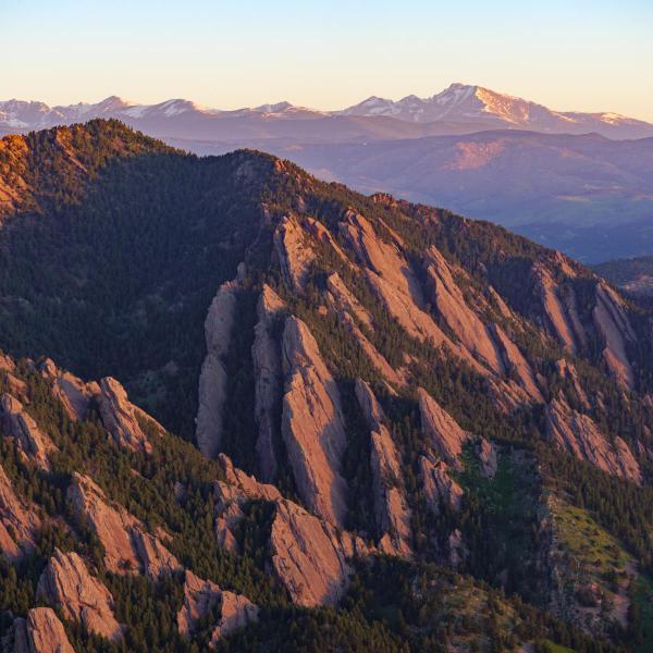 aerial view of the Flatirons
