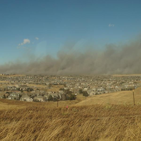 Smoke coming from a wildfire