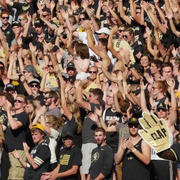 Buffs fans at a football game