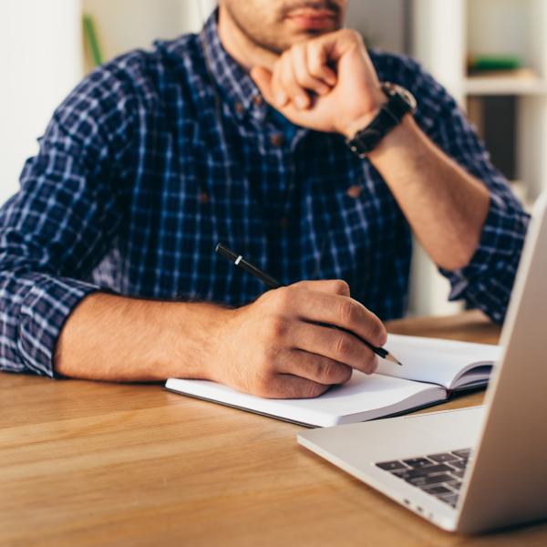 person participating in a webinar