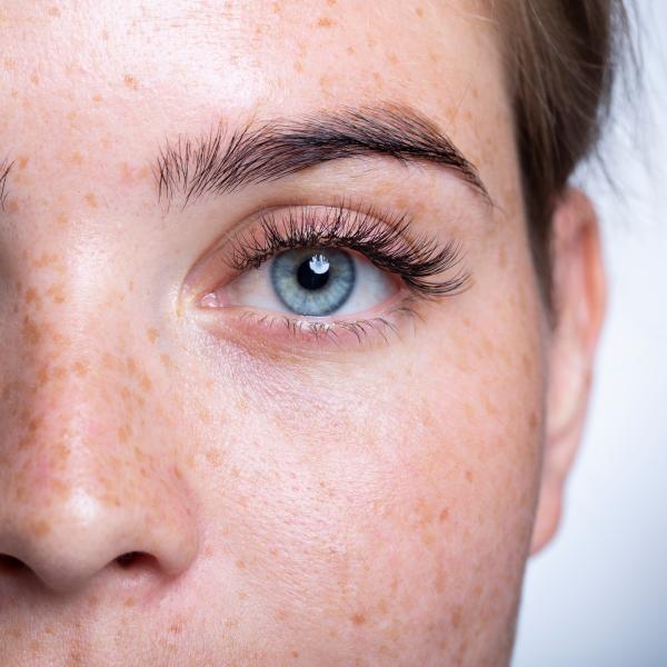 person with blue eyes