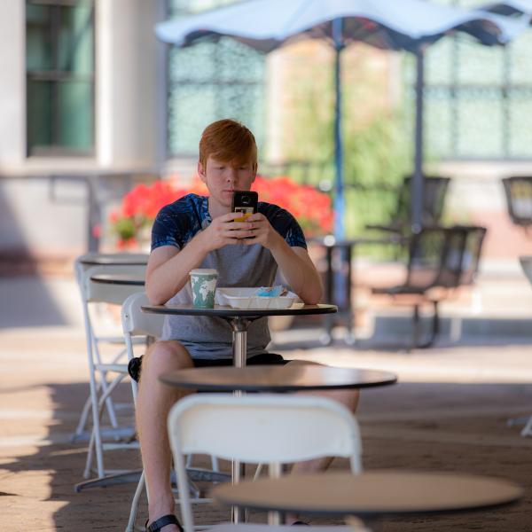 person on phone