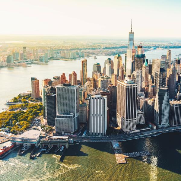 aerial view of Manhattan