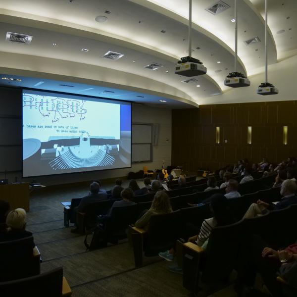 presentation in the BioFrontiers building