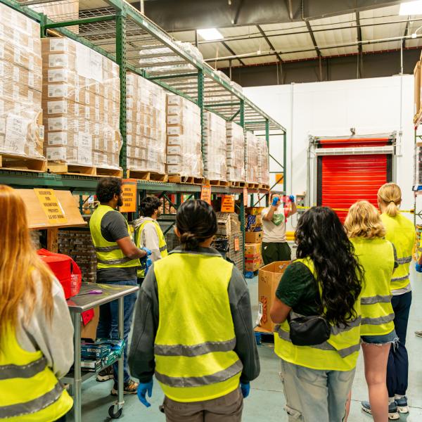 students volunteering