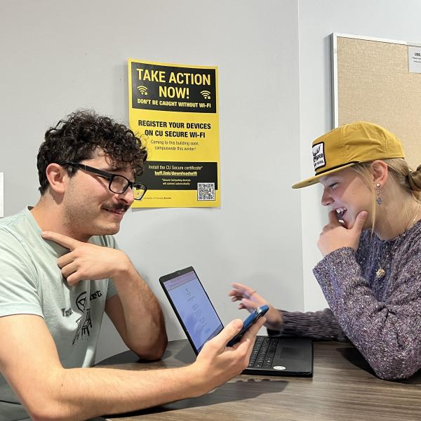 campus community members using WiFi on campus