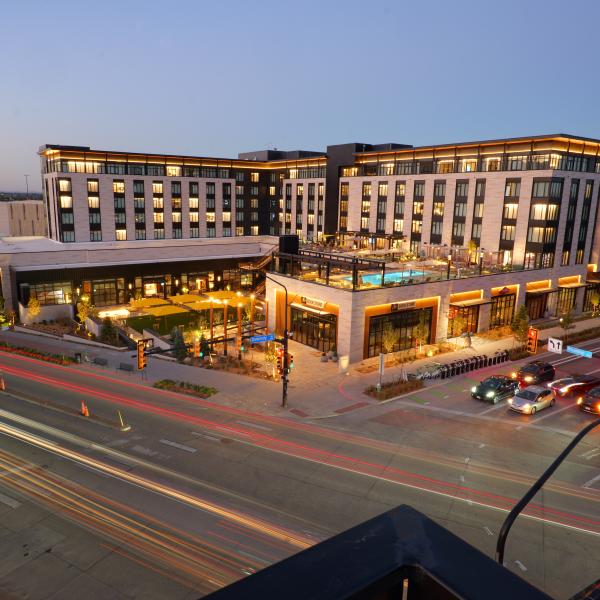 Limelight Hotel at dusk
