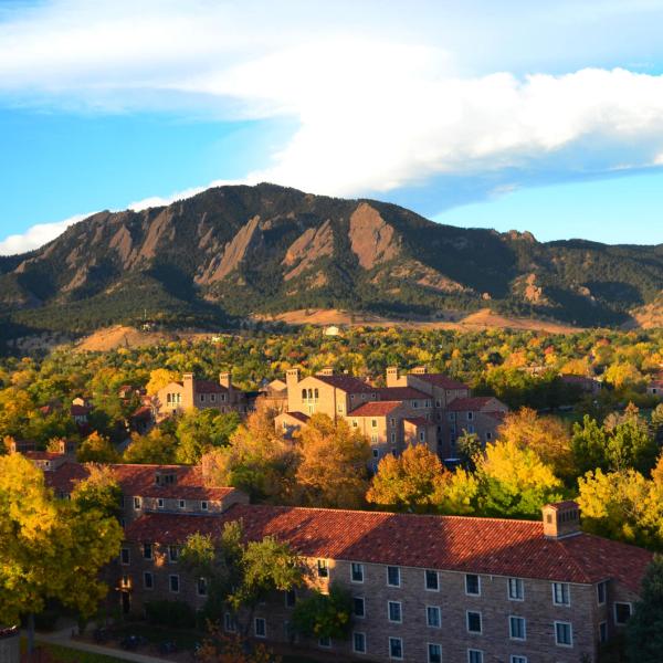 CU Boulder campus during fall