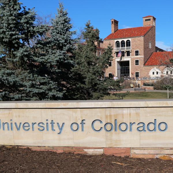 University of Colorado Boulder entrance sign on Main Campus