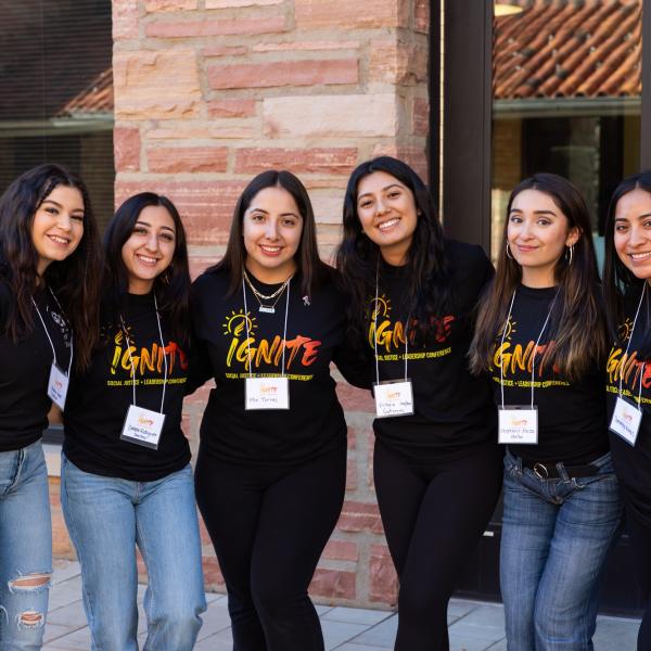 Students pose for a photo at the Ignite Social Justice & Leadership Conference