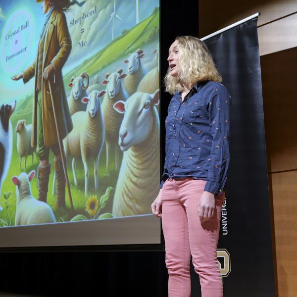 graduate student competing in the Three Minute Thesis competition